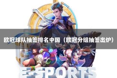 欧冠球队抽签排名中国（欧冠分组抽签出炉）